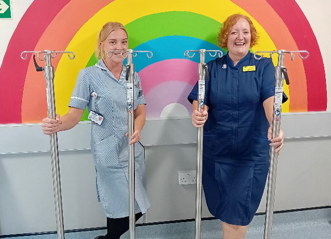 Mobile drip stands for rainbow children’s ward