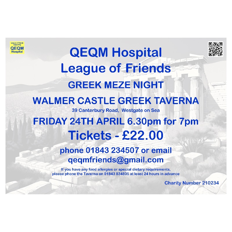 Meze Meal at the Walmer Castle Greek Taverna, Canterbury Road, Westgate - QEQM League of Friends